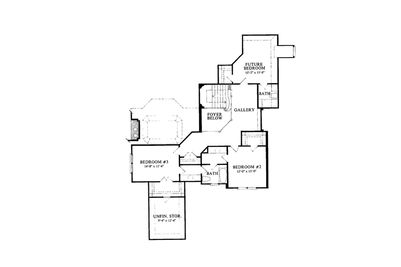 Architectural House Design - Floor Plan - Upper Floor 1 for Tudor House Plan #429-233 - 4 bed, 3.5 bath