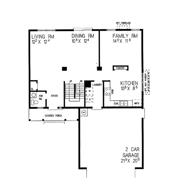 House Blueprint - Country Floor Plan - Main Floor Plan #72-1041
