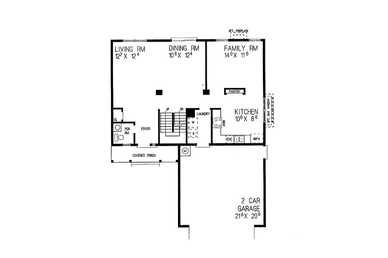 Architectural House Design - Floor Plan - Main Floor for Country House Plan #72-1041 - 4 bed, 2.5 bath