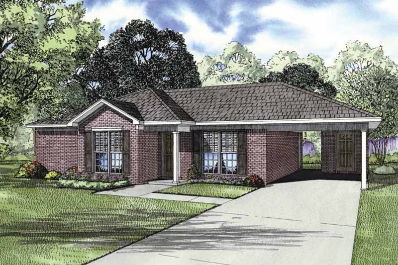 House Plan Design - Exterior - Front Elevation 3 for Ranch House Plan #17-2844 - 2 bed, 2 bath
