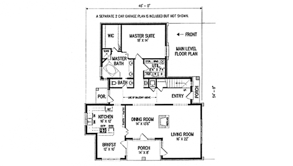 Home Plan - Traditional Floor Plan - Main Floor Plan #45-463
