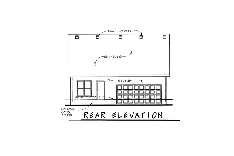 Dream House Plan - Exterior - Rear Elevation for Craftsman House Plan #20-1745 - 3 bed, 2 bath