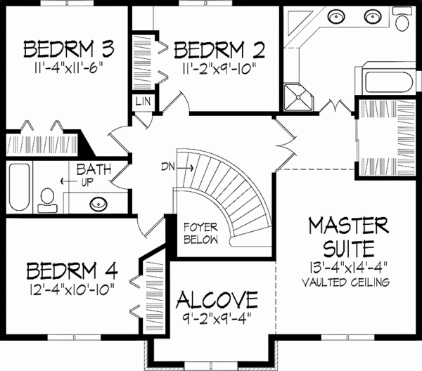 Dream House Plan - Country Floor Plan - Upper Floor Plan #51-926