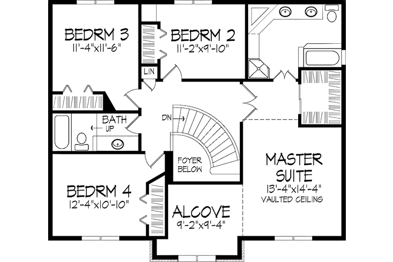 Home Plan - Floor Plan - Upper Floor for Country House Plan #51-926 - 4 bed, 2.5 bath