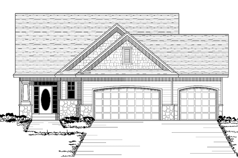 Home Plan - Exterior - Front Elevation 3 for European House Plan #51-604 - 2 bed, 2 bath