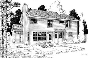 Exterior - Rear Elevation for Traditional House Plan #312-534 - 3 bed, 2.5 bath