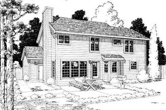 Exterior - Rear Elevation for Traditional House Plan #312-534 - 3 bed, 2.5 bath
