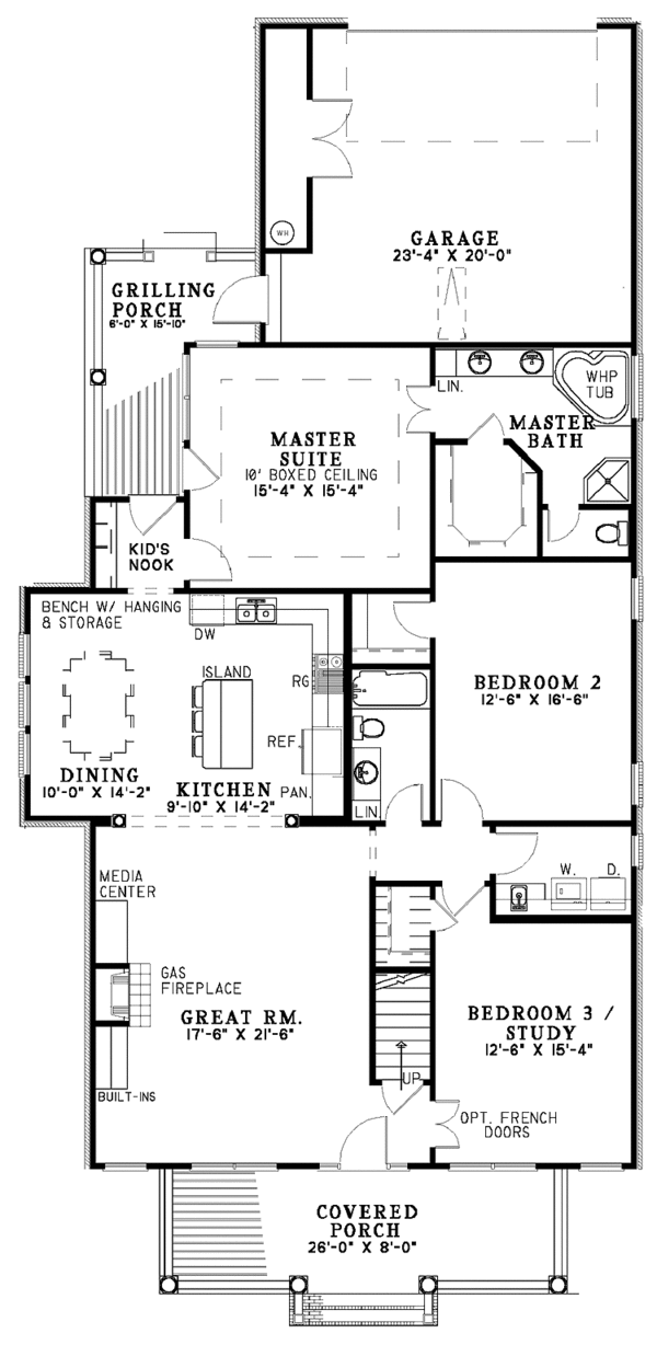 House Design - Classical Floor Plan - Main Floor Plan #17-3002