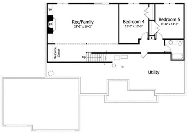 House Plan Design - European Floor Plan - Lower Floor Plan #51-991