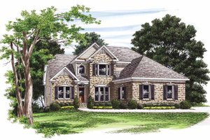 Colonial Exterior - Front Elevation Plan #927-550