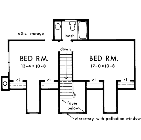 House Blueprint - Country Floor Plan - Upper Floor Plan #929-67