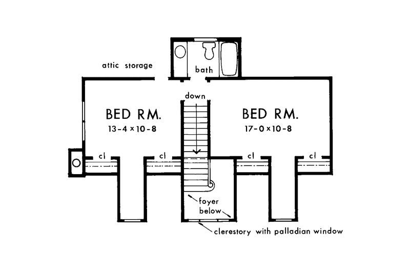 Home Plan - Floor Plan - Upper Floor for Country House Plan #929-67 - 3 bed, 2.5 bath