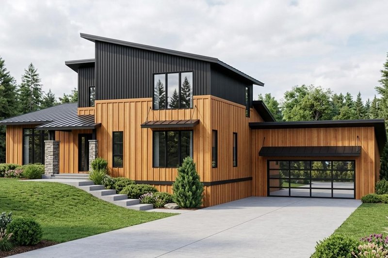 Home Plan - Exterior - Front Elevation 2 for Contemporary House Plan #1064-247 - 3 bed, 2.5 bath