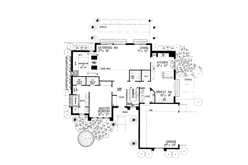 Dream House Plan - Floor Plan - Main Floor for Contemporary House Plan #72-860 - 3 bed, 2.5 bath