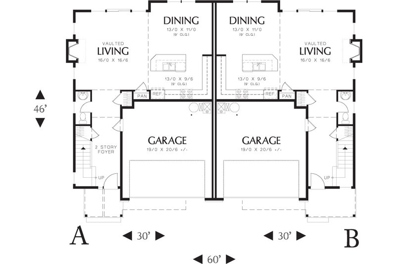Home Plan - Floor Plan - Main Floor for Craftsman House Plan #48-626 - 2 bed, 2.5 bath