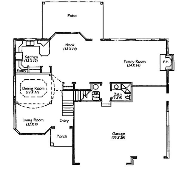 Architectural House Design - Traditional Floor Plan - Main Floor Plan #945-36