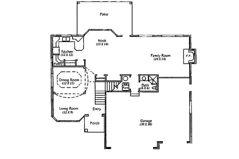 Home Plan - Floor Plan - Main Floor for Traditional House Plan #945-36 - 3 bed, 2.5 bath