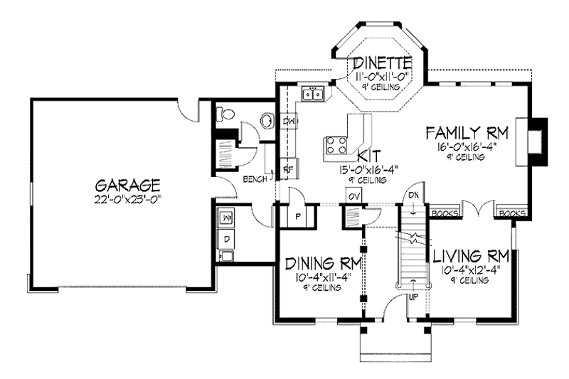 Home Plan - Floor Plan - Main Floor for European House Plan #51-726 - 3 bed, 2.5 bath