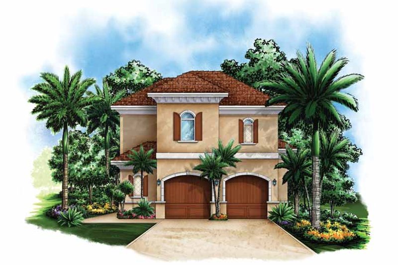 Home Plan - Exterior - Front Elevation 3 for Mediterranean House Plan #1017-116 - 1 bed, 1 bath
