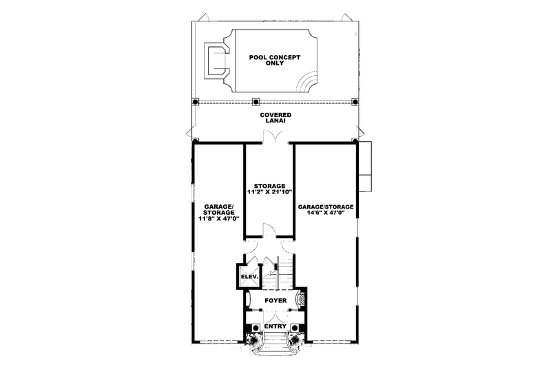 Home Plan - Floor Plan - Lower Floor for Mediterranean House Plan #1017-95 - 5 bed, 3 bath
