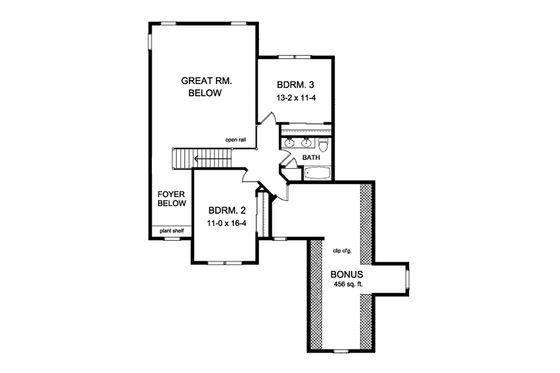 Floor Plan - Upper Floor for Colonial House Plan #1010-156 - 3 bed, 2.5 bath