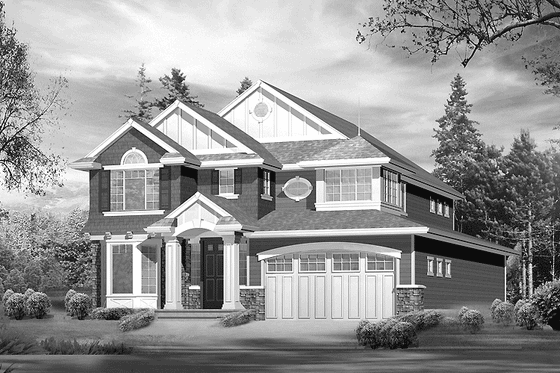 Exterior - Front Elevation 3 for Craftsman House Plan #132-268 - 3 bed, 2.5 bath