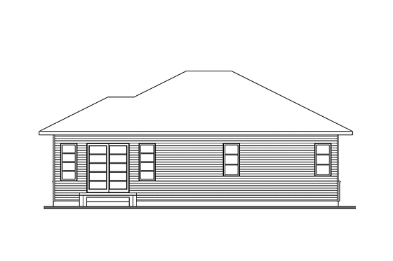 Exterior - Rear Elevation for Contemporary House Plan #23-2523 - 2 bed, 1 bath