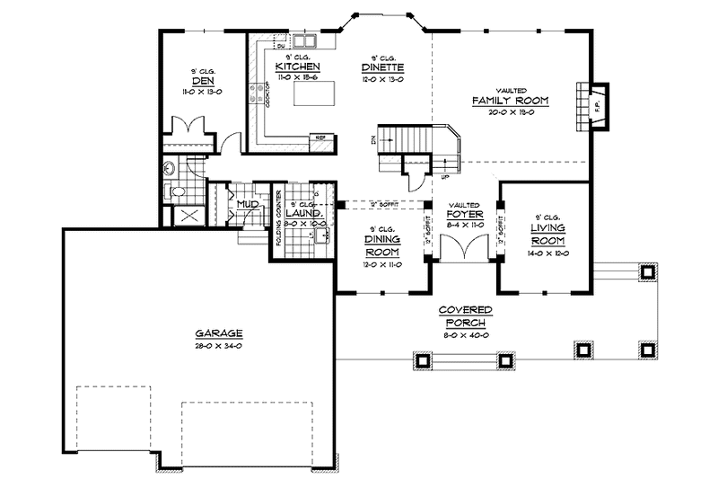 Architectural House Design - Floor Plan - Main Floor for European House Plan #51-641 - 4 bed, 3 bath