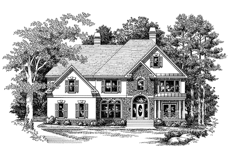 Home Plan - Exterior - Front Elevation 3 for European House Plan #927-138 - 5 bed, 4 bath