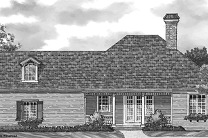 Exterior - Rear Elevation for Country House Plan #930-255 - 3 bed, 2 bath