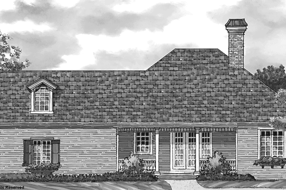Exterior - Rear Elevation for Country House Plan #930-255 - 3 bed, 2 bath