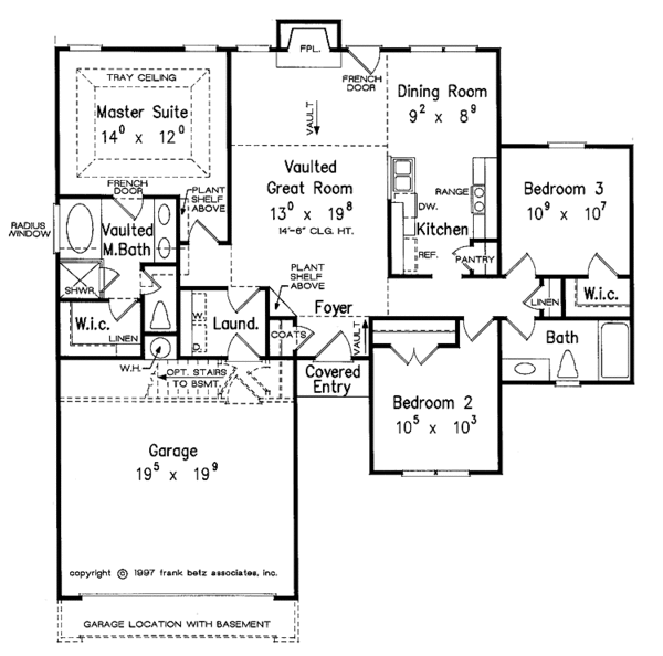 Home Plan - Ranch Floor Plan - Main Floor Plan #927-458