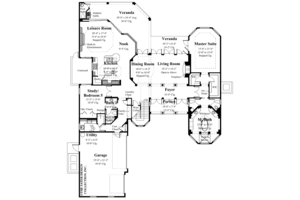 Floor Plan - Main Floor for Mediterranean House Plan #930-355 - 6 bed, 4.5 bath
