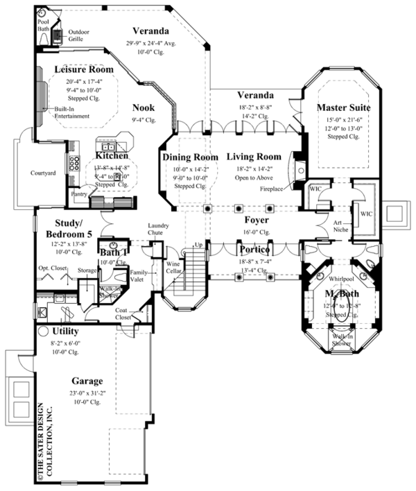 House Plan Design - Mediterranean Floor Plan - Main Floor Plan #930-355