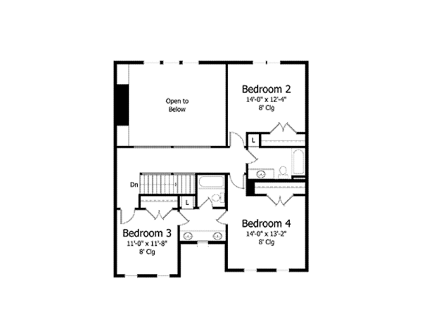 Home Plan - Colonial Floor Plan - Upper Floor Plan #51-1022