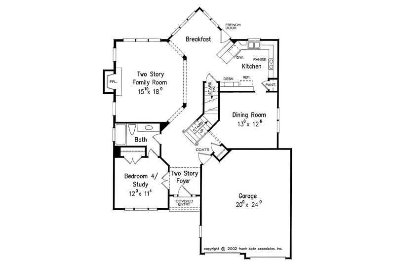 Home Plan - Floor Plan - Main Floor for Colonial House Plan #927-860 - 4 bed, 3 bath