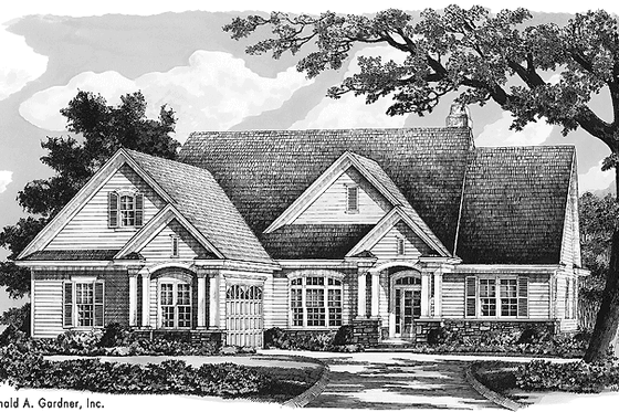 Exterior - Front Elevation 4 for Country House Plan #929-710 - 3 bed, 2 bath