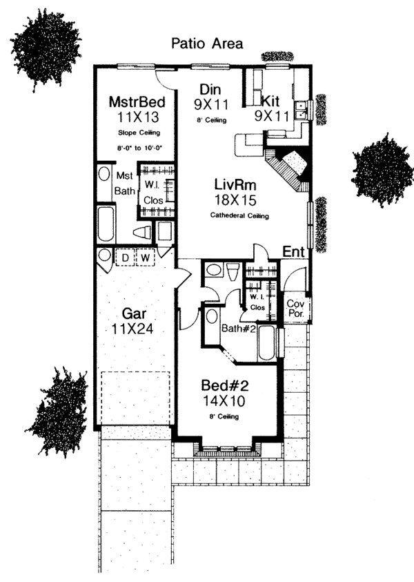 House Design - Craftsman Floor Plan - Main Floor Plan #310-1069