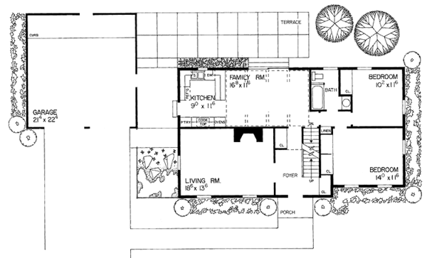 House Blueprint - Colonial Floor Plan - Main Floor Plan #72-822