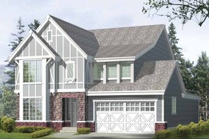 Exterior - Front Elevation 3 for Prairie House Plan #132-365 - 4 bed, 3.5 bath