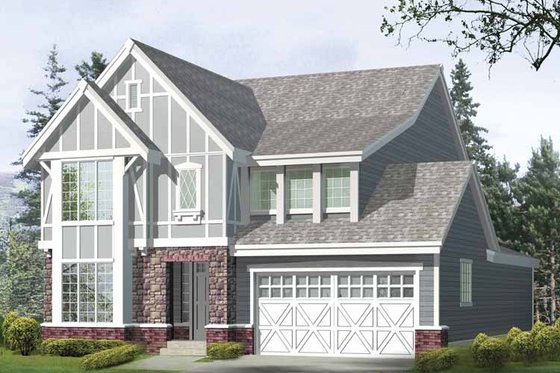 Exterior - Front Elevation 3 for Prairie House Plan #132-365 - 4 bed, 3.5 bath