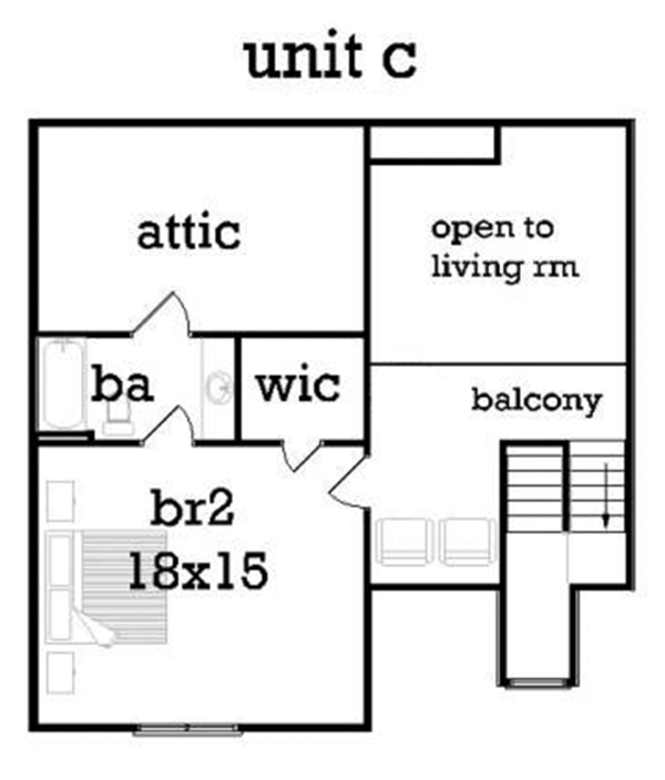 House Blueprint - Traditional Floor Plan - Upper Floor Plan #45-452