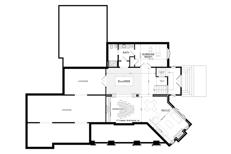 Architectural House Design - Floor Plan - Lower Floor for Craftsman House Plan #928-295 - 2 bed, 2.5 bath