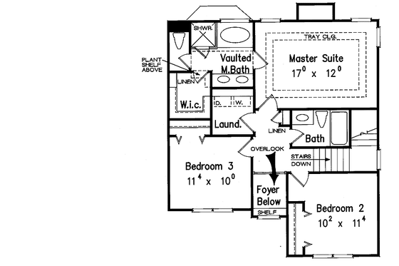 Floor Plan - Upper Floor 1 for Colonial House Plan #927-45 - 3 bed, 2.5 bath