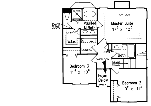 Home Plan - Colonial Floor Plan - Upper Floor Plan #927-45