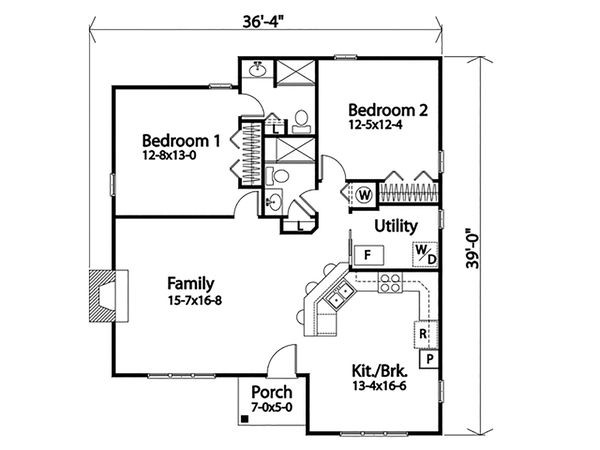 Cottage Floor Plan - Main Floor Plan #22-589