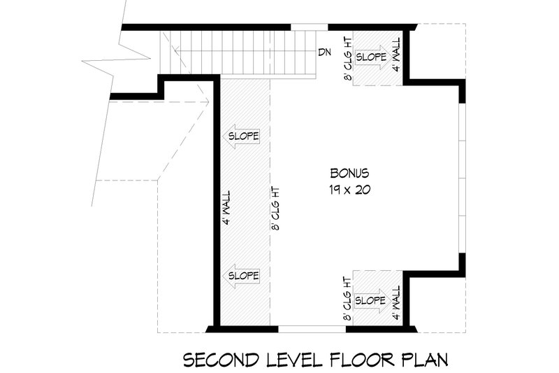 House Blueprint - Floor Plan - Upper Floor for Cottage House Plan #932-1102 - 2 bed, 2 bath