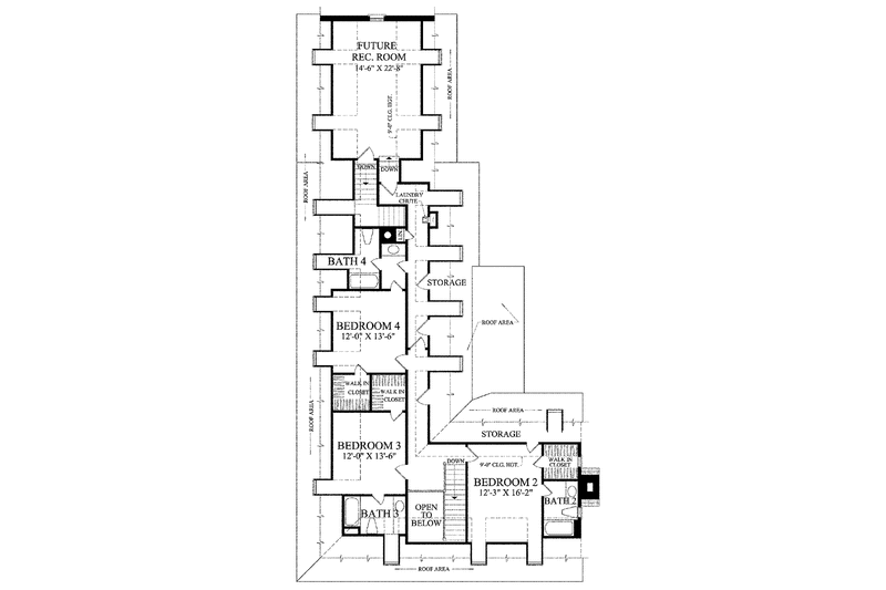 Dream House Plan - Floor Plan - Upper Floor for Colonial House Plan #137-348 - 4 bed, 4.5 bath