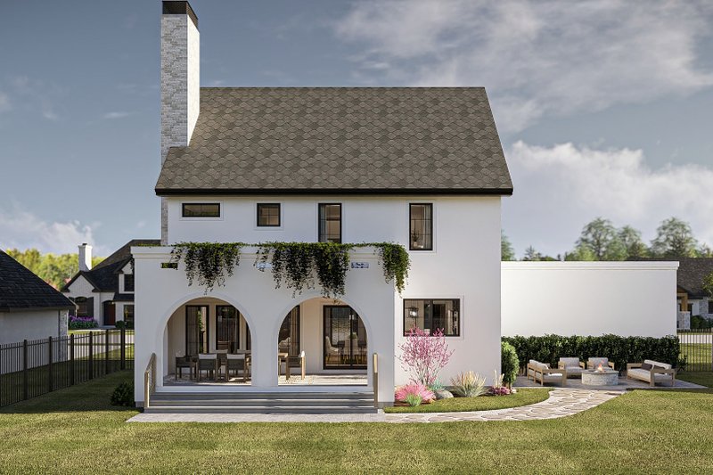 House Plan Design - Exterior - Rear Elevation for Cottage House Plan #455-487 - 4 bed, 3 bath