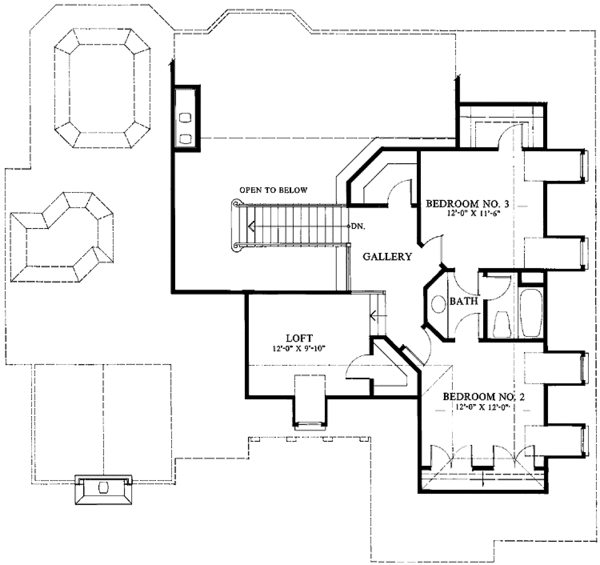 Dream House Plan - Traditional Floor Plan - Upper Floor Plan #429-66